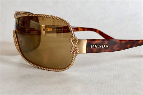 prada glasses 1997 wood and gold|Vintage Prada Sunglasses .